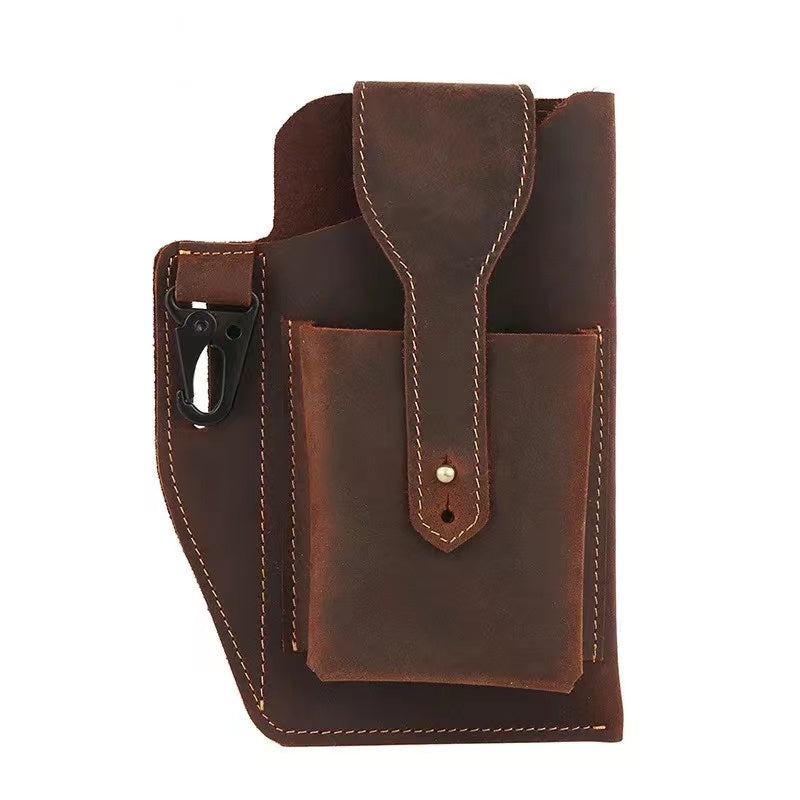 Leather outdoor fanny pack Black