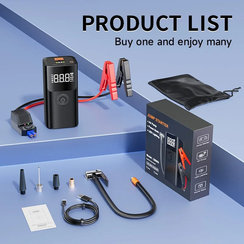 4-in-1 Portable Car Battery Jump Starter